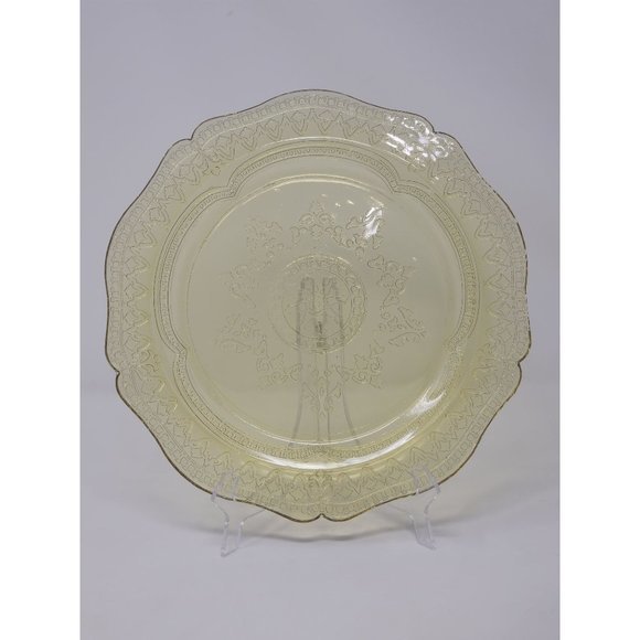 Vintage Federal Glass Depression Glass‎ Dinner Plate Yellow Patrician Spoke - Picture 1 of 4
